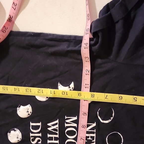 HOT TOPIC Women's Black "New Moon Who Dis?" Lace-Up Short Sleeve Dress XS - Picture 10 of 14